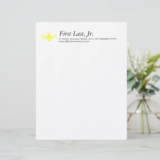 Bijen (citroen) gepersonaliseerd briefhoofd (Staand voorkant)