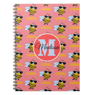 Bijen Cool Funny Bee Pattern Personalized Notitieb Notitieboek