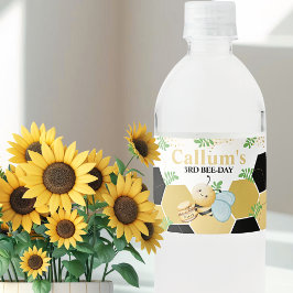 Bijen-dag verjaardag waterfles etiket