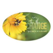 Bijen de verandering Oval Sticker