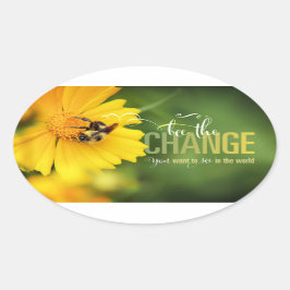 Bijen de verandering Oval Sticker