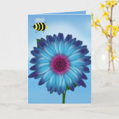 Bijen die bijeenkomen om blauw te blazen kaart (Gele Bloem)