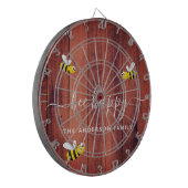 Bijen die blij zijn met hommels, bijenbruin hout dartbord (Voorkant Links)