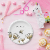 Bijen die een mooie hommel zijn met bloemen papieren bordje (Feest)