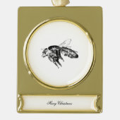 Bijen - Donkere, mysterieuze injectie Verguld Banner Ornament (Voorkant)