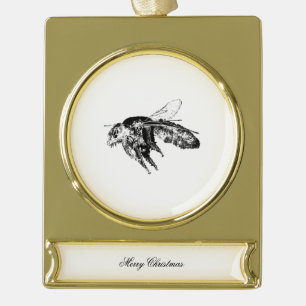 Bijen - Donkere, mysterieuze injectie Verguld Banner Ornament