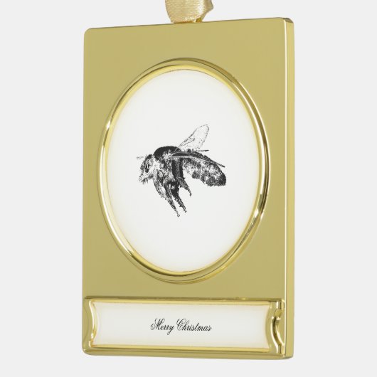 Bijen - Donkere, mysterieuze injectie Verguld Banner Ornament (Links)