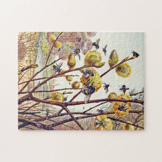  bijen doorsneden voorjaarsbloesem legpuzzel (Horizontaal)