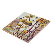  bijen doorsneden voorjaarsbloesem tegeltje (Zijkant)