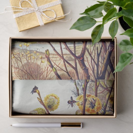  bijen doorsneden voorjaarsbloesem tissuepapier (Geschenk)