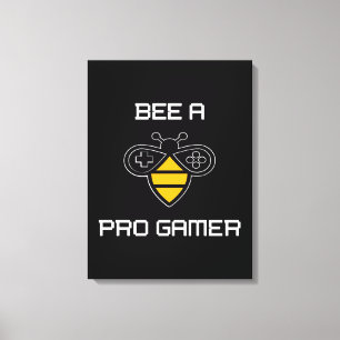 Bijen een Pro Gamer, bijencadeaus, ik hou van bije Canvas Afdruk