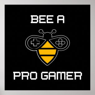 Bijen een Pro Gamer, bijencadeaus, ik hou van bije Poster