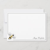 Bijen Eenvoudige rand Witte Zwarte Gele Naam Notitiekaartje (Voorkant)