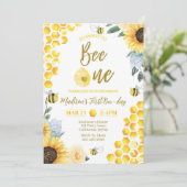 Bijen Eerste Verjaardag Uitnodiging Eerste Bijenda (Staand voorkant)