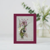 Bijen en Allium Victoriaans kerst Feestdagenkaart (Staand voorkant)