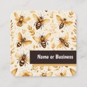 Bijen en bladeren vierkante visitekaartje (Voorkant)