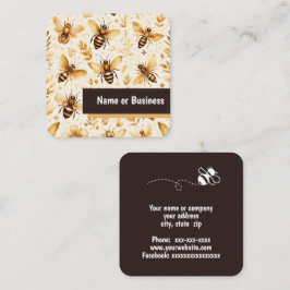 Bijen en bladeren vierkante visitekaartje