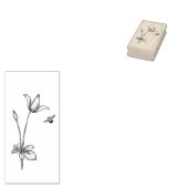 Bijen en Bloem Art Stamp Rubberstempel (Gestempeld)