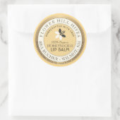 Bijen en Bloem Logo Bijenwas Lip Balm Label (Tas)