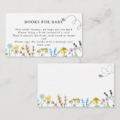 Bijen en bloemen | Baby shower boeken voor Baby Informatiekaartje (Voorkant / Achterkant)