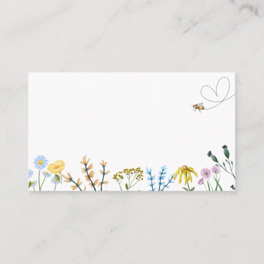 Bijen en bloemen | Baby shower Display Douche Informatiekaartje (Achterkant)