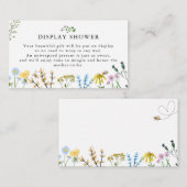 Bijen en bloemen | Baby shower Display Douche Informatiekaartje (Voorkant / Achterkant)