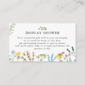 Bijen en bloemen | Baby shower Display Douche Informatiekaartje (Voorkant)