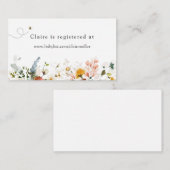 Bijen en  Bloemen Baby shower Register Informatiekaartje (Voorkant / Achterkant)