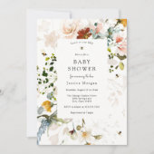 Bijen en Bloemen Baby shower Uitnodiging (Voorkant)