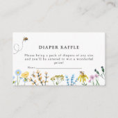 Bijen en bloemen | Baby showers luierloof Informatiekaartje (Voorkant)