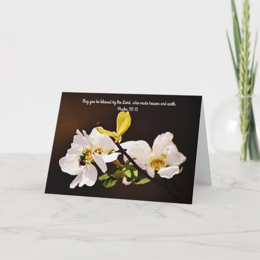 Bijen en bloemen Bijbelvers Kaart Psalm 115:15 (Voorkant)