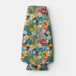 Bijen en bloemen Bijen bloem patroon Flesjeskoeler