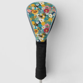 Bijen en bloemen Bijen bloem patroon Golfheadcover