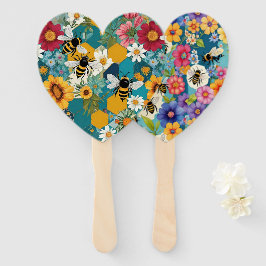 Bijen en bloemen Bijen bloem patroon Handwaaier