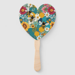 Bijen en bloemen Bijen bloem patroon Handwaaier