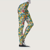 Bijen en bloemen Bijen bloem patroon Leggings (Rechts)