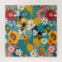 Bijen en bloemen Bijen bloem patroon