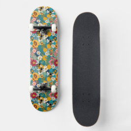 Bijen en bloemen Bijen bloem patroon Persoonlijk Skateboard