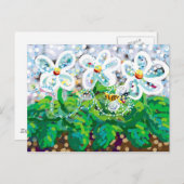 bijen en bloemen briefkaart (Voorkant / Achterkant)