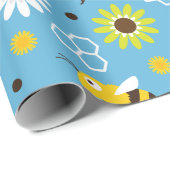 Bijen en bloemen cadeaupapier (Rol Hoek)