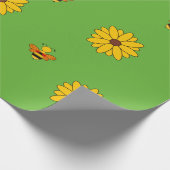Bijen en bloemen cadeaupapier (Hoek)