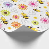 Bijen en bloemen cadeaupapier (Hoek)