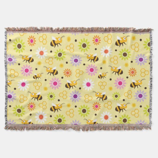 Bijen en bloemen deken (Voorkant)