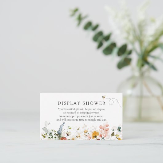 Bijen en  Bloemen Display Douche Informatiekaartje (Staand voorkant)