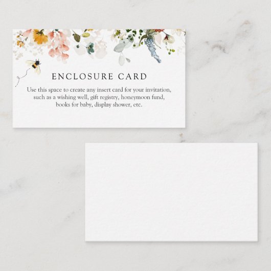 Bijen en Bloemen Douche Behuizing Kaart (Voorkant / Achterkant)