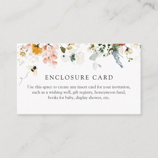 Bijen en  Bloemen Douche Behuizing Kaart (Voorkant)