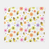 Bijen en bloemen fleece deken (Voorkant (Horizontaal))