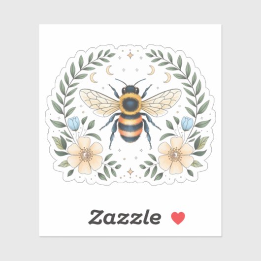 Bijen en bloemen hemelse vinyl sticker (Vel)