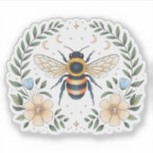 Bijen en bloemen hemelse vinyl sticker (Voorkant)
