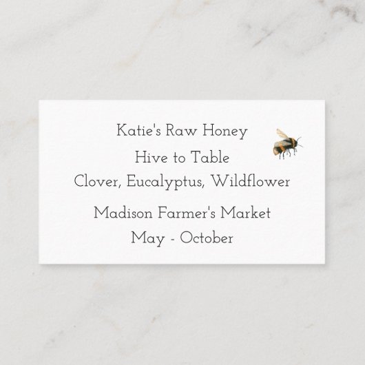 Bijen en Bloemen honingVisitekaartje Visitekaartje (Achterkant)